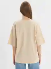 Бежевый женская футболка свободного кроя, однотонная, oversize, с принтом RENOVATE