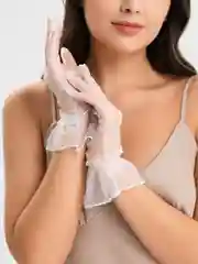 Белый перчатки женские сетчатые, короткие, гипюровые