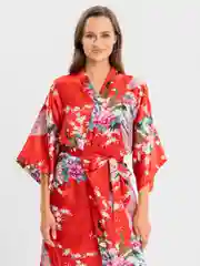 Красный халат женский