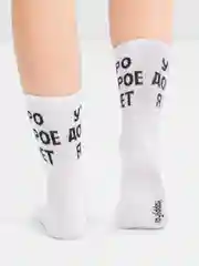 Носки с надписью, высокие, женские, белые, 36-40 размер