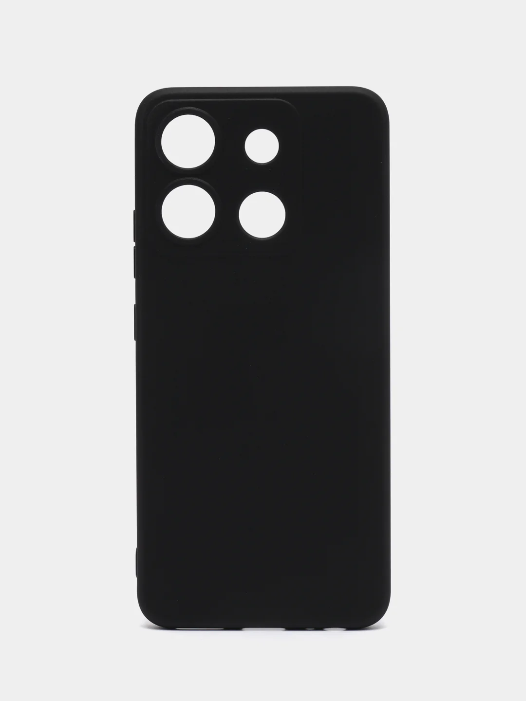 Черный чехол BROSCORP для Infinix Smart 7 HD матовый силиконовый тонкий, бортик вокруг камер