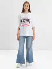 Белый женская футболка свободного кроя, однотонная, oversize, с принтом RENOVATE