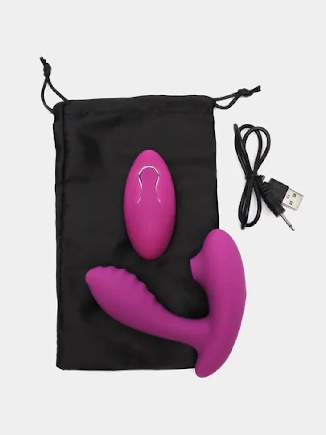 Фиолетовый вибратор женский, для клитора, вакуумная стимуляция, с USB, пульт дистанционного управления