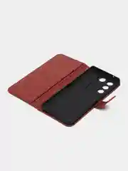 Багровый чехол-книжка с магнитной застежкой для Vivo V27 (Виво В27)