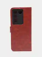 Багровый чехол-книжка с магнитной застежкой для Vivo V27 (Виво В27)