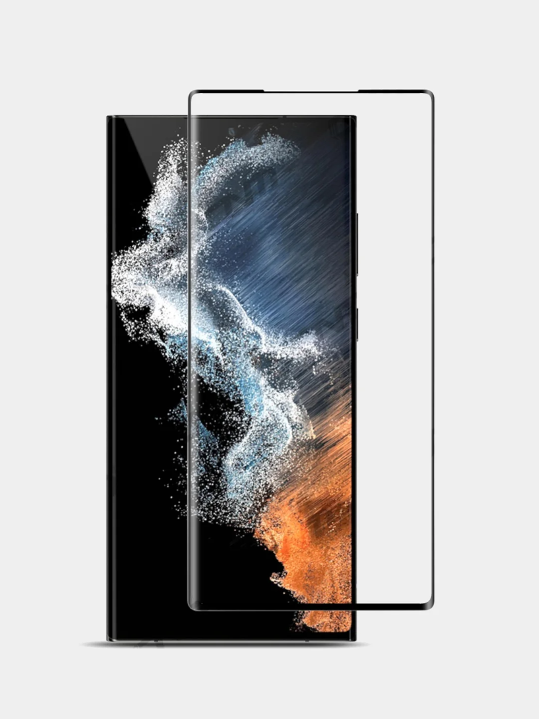 Черный защитное стекло 6D для Samsung Galaxy S23 Ultra (Самсунг С23 Ультра)