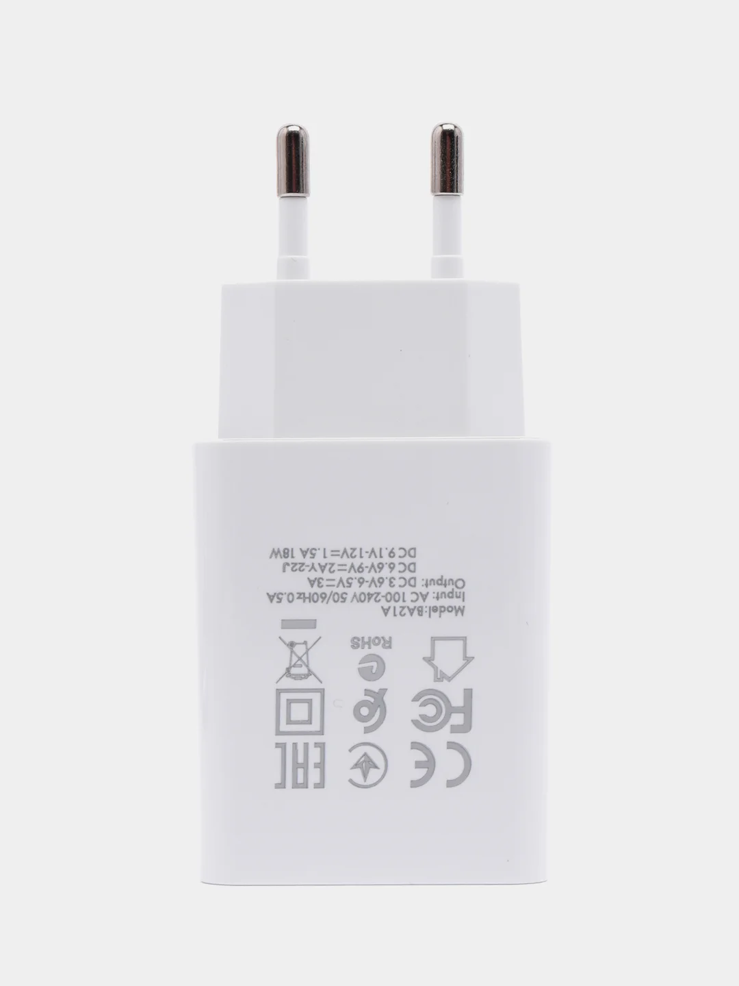 Белый зарядное устройство Borofone BA21A + кабель Type-C, Micro-USB (QC 3.0, 3A, 18W) для Android