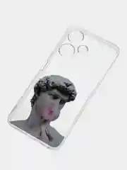 Алый силиконовый чехол для Infinix HOT 30i (Инфиникс Хот 30 Ай), с принтом, с рисунком