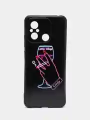 Голубой чехол для Xiaomi Redmi 12C, с принтом, с рисунком (Сяоми Редми 12С)