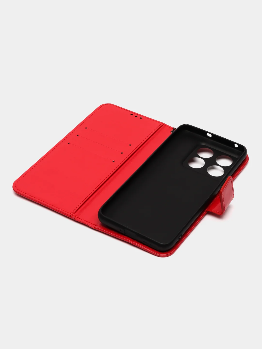Красный чехол-книжка с магнитной застежкой для OnePlus 10T (Ван Плюс 10Т)