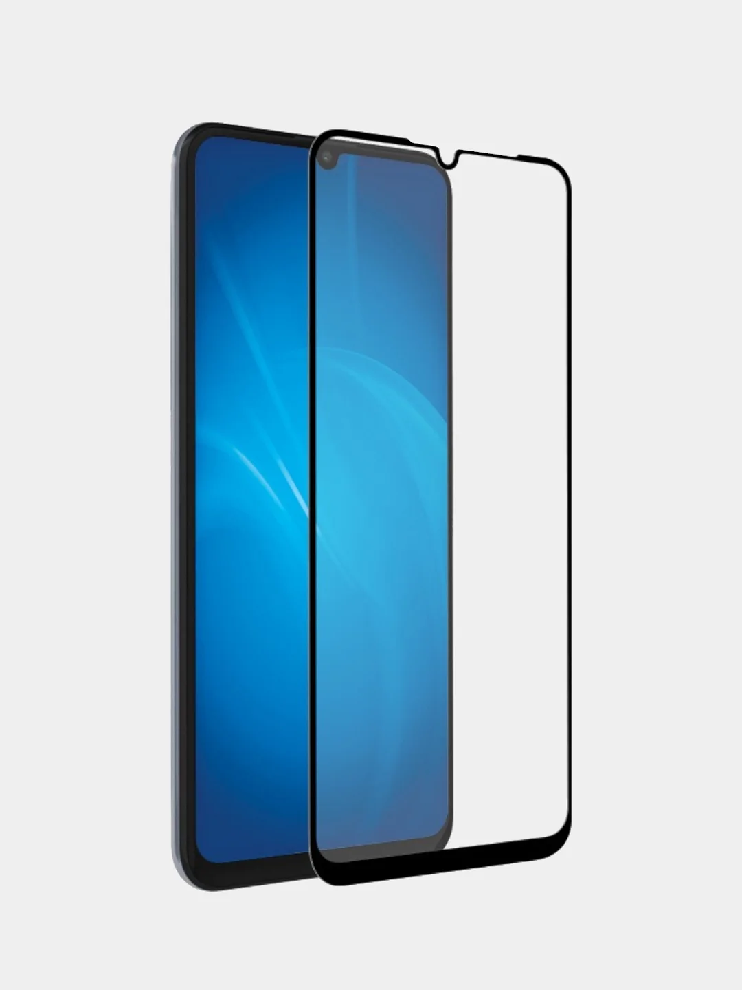 Черный защитное стекло 6D для Huawei Honor X7, X7a, Nova Y70 / Хуавей Хонор Х7, Х7а, Нова У70