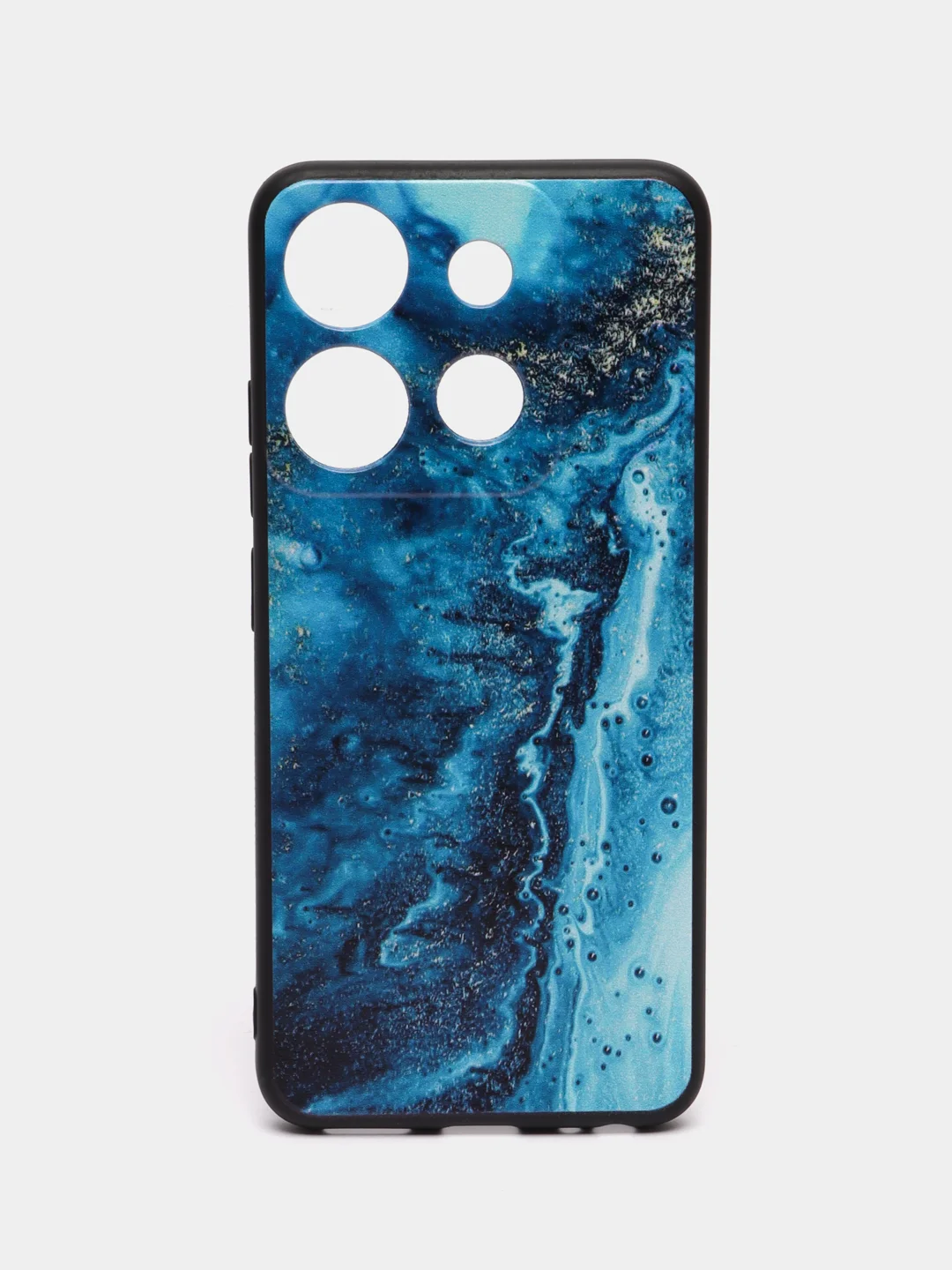 Тёмно-бирюзовый силиконовый чехол для Tecno Spark Go 2023 / Pop 7 Pro / Pop 7 (Техно Спарк Го 2022 / Поп 7 Про), с принтом, рисунком