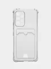 Прозрачный чехол для Samsung Galaxy A53 (Самсунг Галакси А53) 5G, прозрачный, с карманом для карты