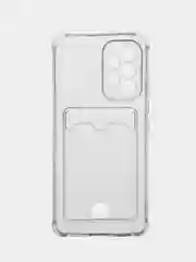 Лавандовый чехол для Samsung Galaxy A53 (Самсунг Галакси А53) 5G, прозрачный, с карманом для карты