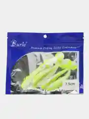 Серый приманка силиконовая, ребристая, виброхвост