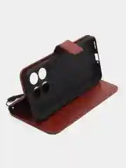 Багровый чехол-книжка с магнитной застежкой для OnePlus 10T (Ван Плюс 10Т)