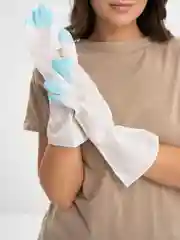 Голубой перчатки латексные, для уборки, 3 пары