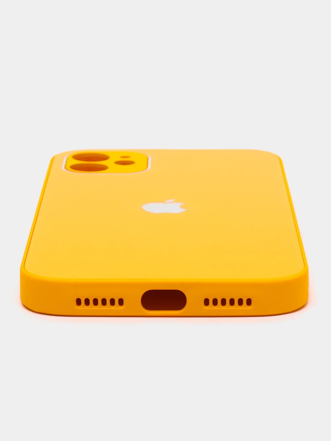 Горчичный чехол силиконовый для iPhone 11, со стеклянной панелью, с защитой для камеры