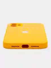 Горчичный чехол силиконовый для iPhone 11, со стеклянной панелью, с защитой для камеры