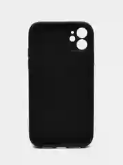 Угольный чехол силиконовый для iPhone 11, со стеклянной панелью, с защитой для камеры