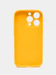 Горчичный силиконовый чехол на iPhone 14, 14 Plus, 14 Pro, 14 Pro Max, со стеклянной панелью