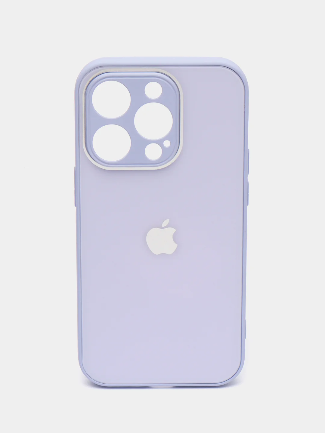 Аметистовый силиконовый чехол на iPhone 14, 14 Plus, 14 Pro, 14 Pro Max, со стеклянной панелью