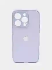 Аметистовый силиконовый чехол на iPhone 14, 14 Plus, 14 Pro, 14 Pro Max, со стеклянной панелью