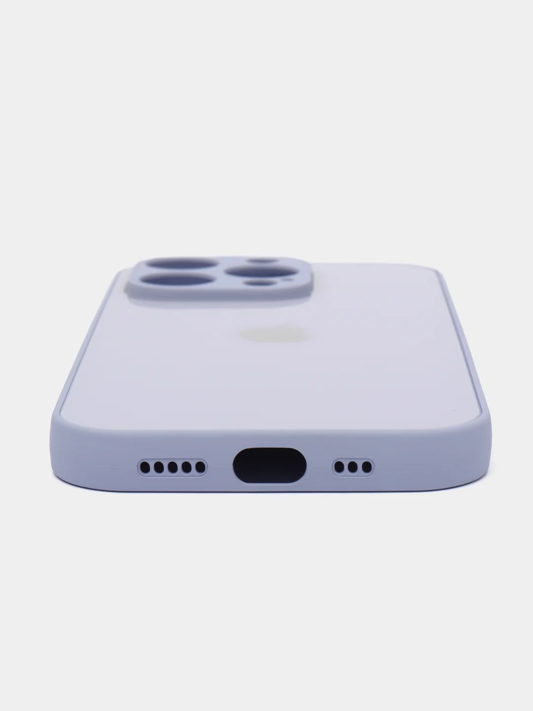 Аметистовый силиконовый чехол на iPhone 14, 14 Plus, 14 Pro, 14 Pro Max, со стеклянной панелью