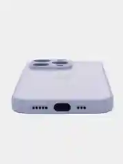 Аметистовый силиконовый чехол на iPhone 14, 14 Plus, 14 Pro, 14 Pro Max, со стеклянной панелью