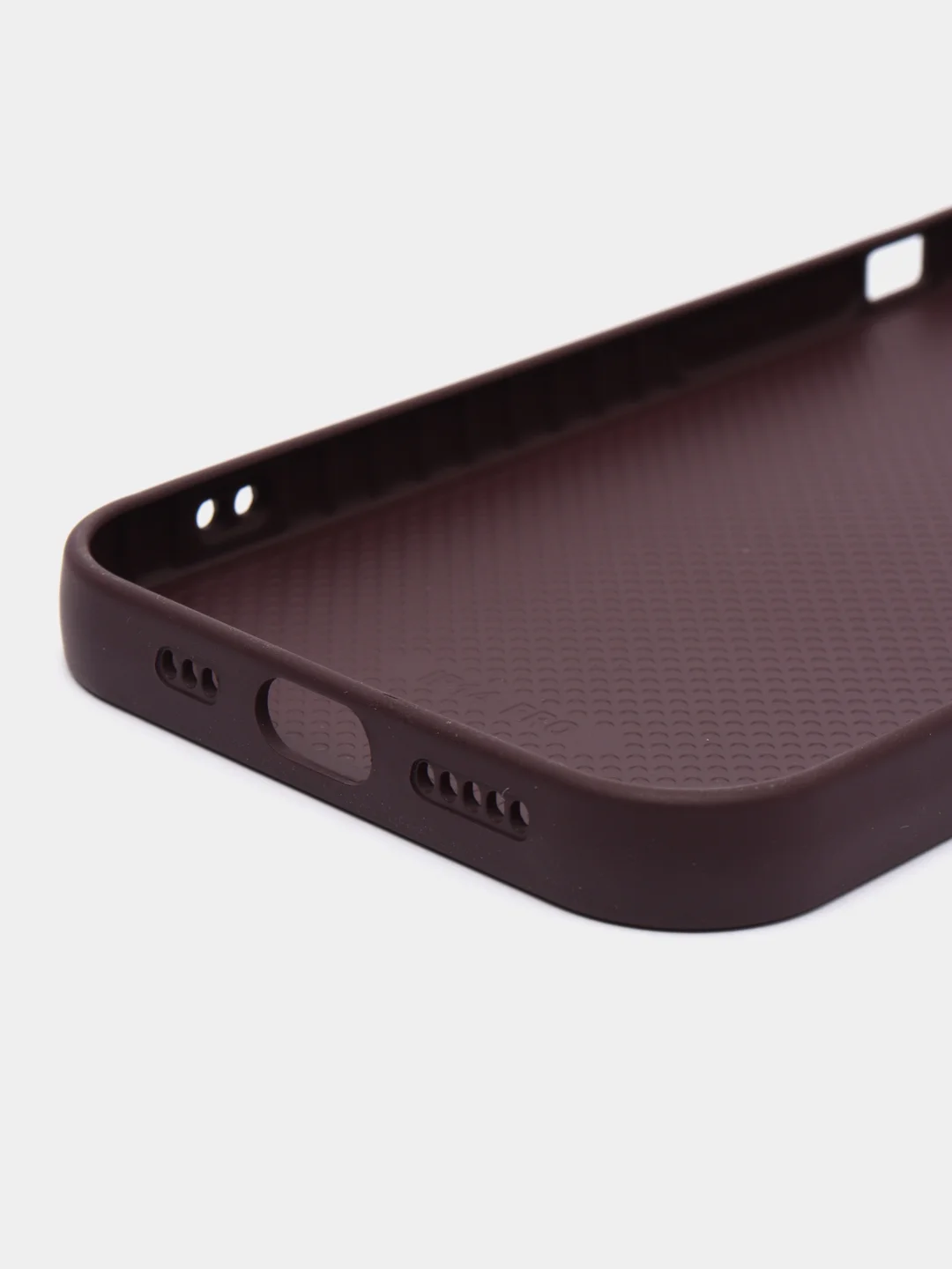 Тёмно-бордовый силиконовый чехол на iPhone 14, 14 Plus, 14 Pro, 14 Pro Max, со стеклянной панелью