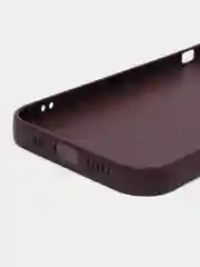 Тёмно-бордовый силиконовый чехол на iPhone 14, 14 Plus, 14 Pro, 14 Pro Max, со стеклянной панелью