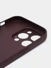 Тёмно-бордовый силиконовый чехол на iPhone 14, 14 Plus, 14 Pro, 14 Pro Max, со стеклянной панелью