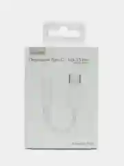 Белый переходник для наушников Type-C -Jack 3.5 mm FaisON P-66, AUX адаптер, 10 см