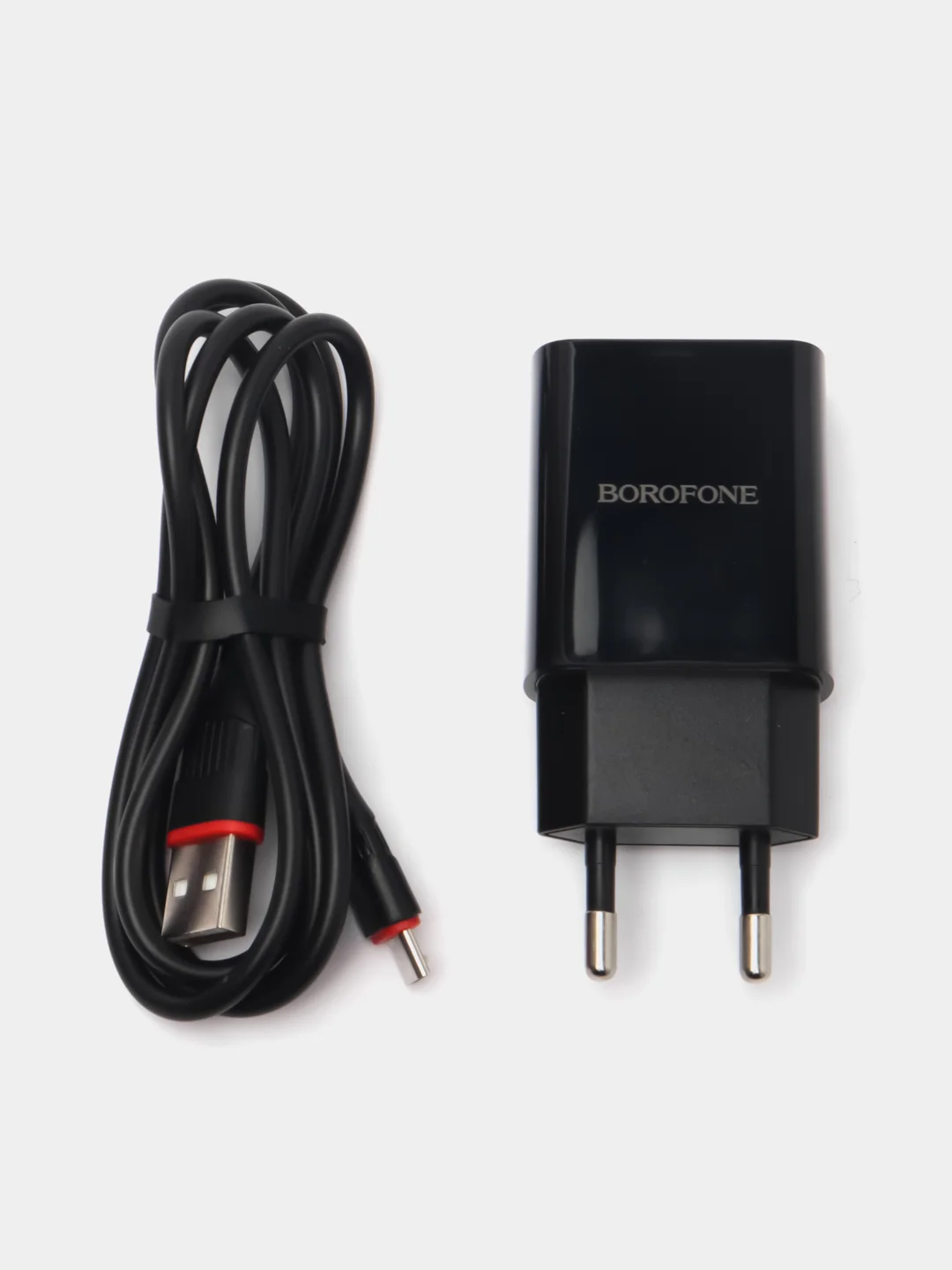 Белый сетевое зарядное устройство Borofone BA20A, с кабелем для iPhone и Android
