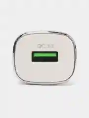 Белый автомобильное зарядное устройство Borofone BZ12A, BZ12B 18W + кабель для iPhone и Android