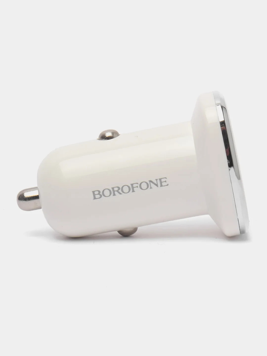 Белый автомобильное зарядное устройство Borofone BZ12A, BZ12B 18W + кабель для iPhone и Android