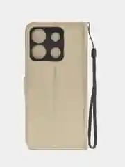 Золотой чехол-книжка с магнитной застежкой для Infinix Smart 7 HD, Инфиникс Смарт 7 ХД