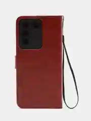 Багровый чехол-книжка с магнитной застежкой для Vivo V27e (Виво В27Е)
