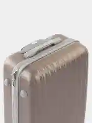 Золотой чемодан на колесах, дорожный, пластиковый, с кодовым замком