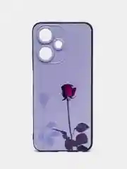 Серебряный чехол на Infinix Hot 30 Play / Инфиникс Хот 30 Плей прозрачный, с рисунком, защита камеры