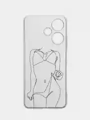 Бордовый силиконовый чехол для Infinix HOT 30i (Инфиникс Хот 30 Ай), с принтом, с рисунком