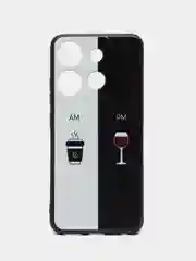 Бирюзовый силиконовый чехол для Tecno Spark Go 2023 / Pop 7 Pro / Pop 7 (Техно Спарк Го 2022 / Поп 7 Про), с принтом, рисунком