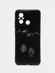 Серый металлик чехол для Xiaomi Redmi 12C, с принтом, с рисунком (Сяоми Редми 12С)