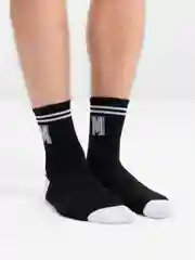 Носки мужские, высокие, черно-белые