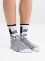 Носки мужские, высокие, черно-белые