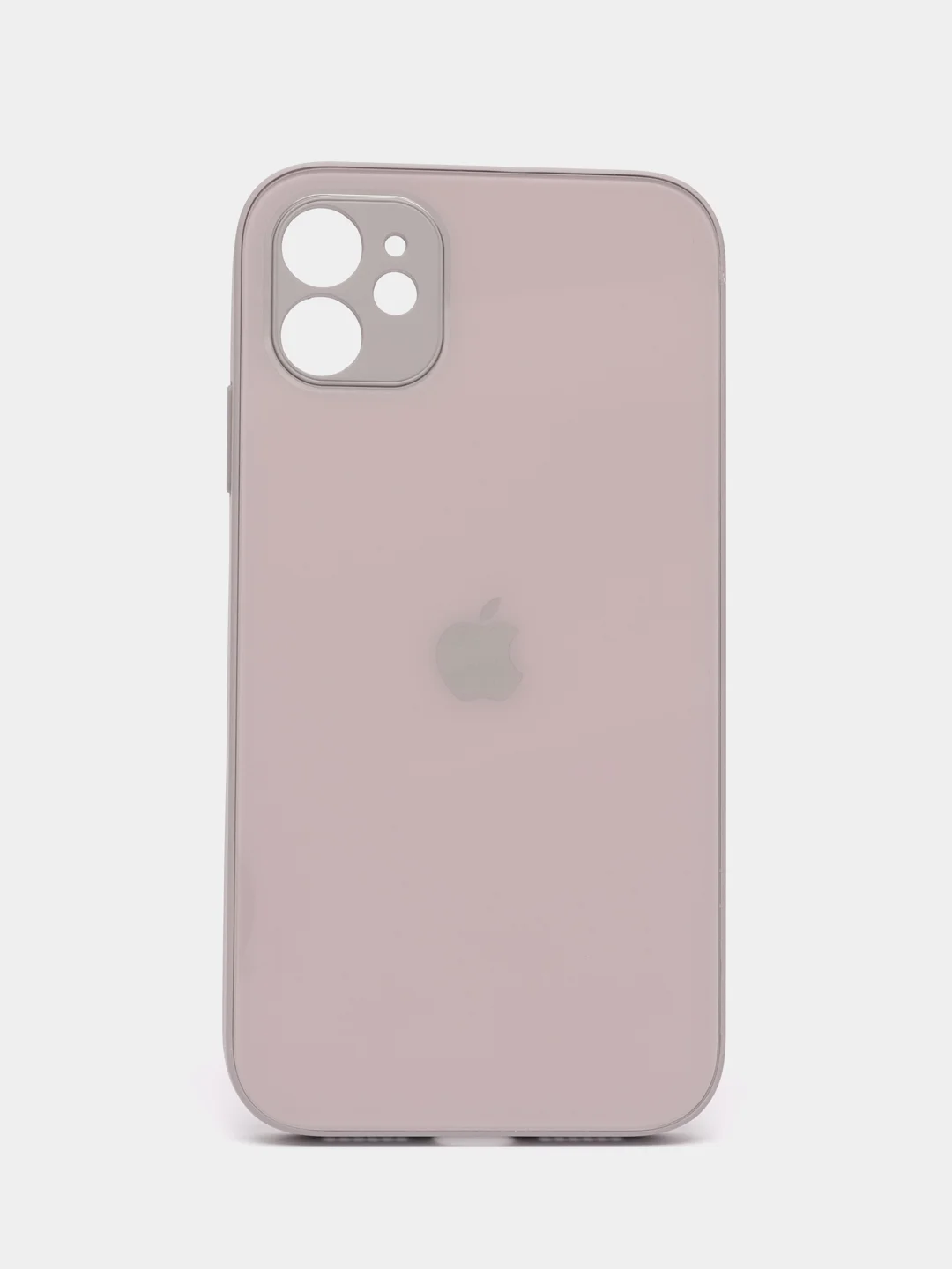 Бежевый меланж чехол силиконовый для iPhone 11, со стеклянной панелью, с защитой для камеры