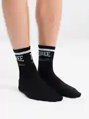 Носки мужские, высокие, черно-белые
