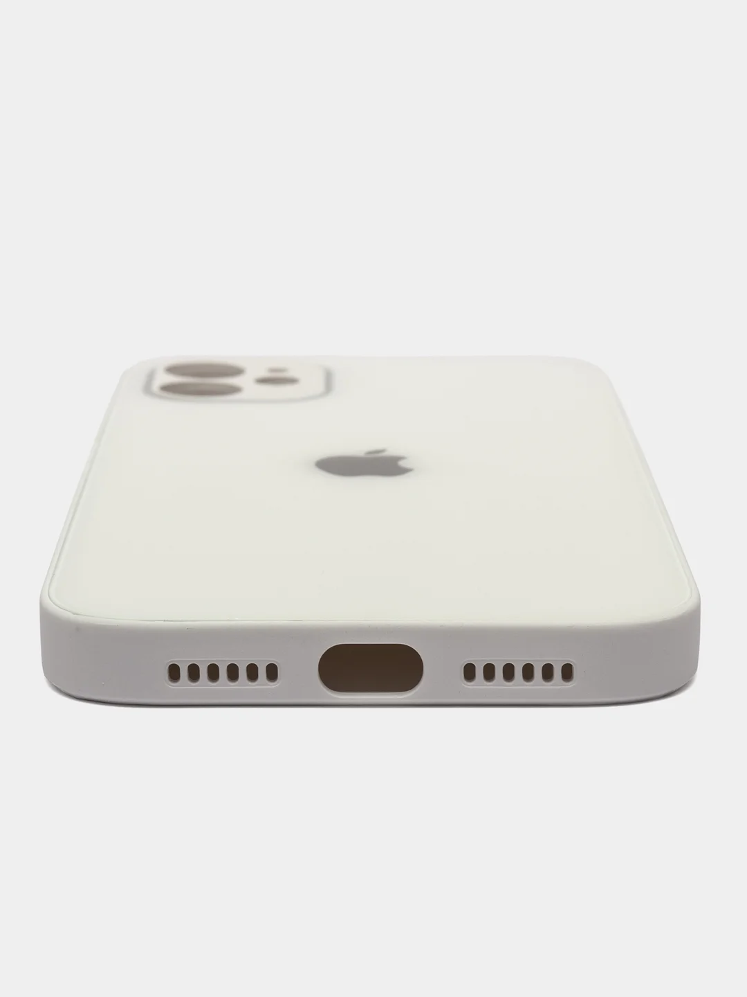 Молочный чехол силиконовый для iPhone 11, со стеклянной панелью, с защитой для камеры