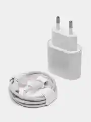 Белый зарядное устройство для iPhone с кабелем Type-C/Lightning, PD 20W (для устройств Apple)