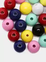 Мятный бусины пластиковые, круглые